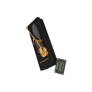 Wholesale Gold-<b>Dipped</b> Rose Real Flower With <b>Stand</b> Elegant Decorative Case for Graduation Propose for Valentine's Day - Product Image 2