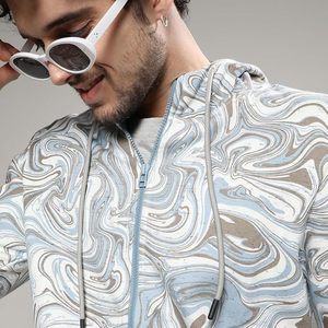 Sudadera con capucha de algodón grueso de alta calidad, personalizada, con cremallera completa, extragrande, de lujo, pesada, sin estampado. - Product Image 5