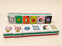 Set Ubin Mahjong Amerika 4 Lapis Akrilik, Cetakan Kartun Warna-Warni, Logo Custom OEM, Ukuran Penuh