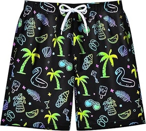 Shorts de bain imprimés pour hommes avec poches, séchage rapide, taille mi-haute, décontractés, pour la plage, en polyester - Product Image 1