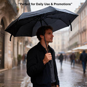 Paraguas Manual Plegable de Tres Secciones, Resistente al Viento, con 8 Varillas, 190T, Diseño Clásico, para Regalos Empresariales y Viajes - Product Image 5