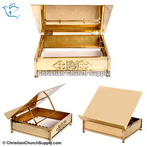 Soporte para Missal de Latón Grabado con JHS |   Soporte Decorativo para Libros de Iglesia – Export Corporation - Product Image 2