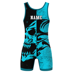 Wrestling Singlets Full Sublimation Stretch Feature Spandex/Polyester 220g Lightweight Men's Adult Wholesale <b>Professional</b> - Product Image 3