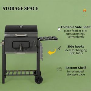 Griglia Portatile per Barbecue da Esterno, Colore Nero, Facile da Trasportare - Product Image 2