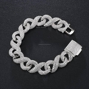 Wholesale 16mm Wide <b>Moissanite</b> Cuban Link <b>Bracelet</b> 14.28 TCW in 925 Sterling Silver HipHop Jewelry for Exporters - Product Image 6