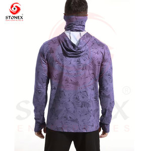 Vêtements de pêche UPF 50+ à séchage rapide, respirants, grande taille, sweat à capuche pour homme à manches longues avec masque intégré et design personnalisé - Product Image 3