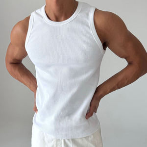 Débardeur de sport pour homme, noir, sans manches, col en V, respirant, séchage rapide, tricoté en Spandex/Polyester, couleur unie, décontracté - Product Image 1
