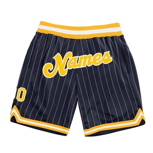 Wholesale Direct OMMIZ INDUSTRY Best Selling Custom Royal White Pinstripe Orange-White Authentic Basketball Shorts - Product Image 3