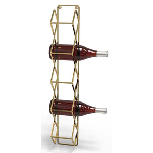 Estante de Vino Metálico Moderno Plegable para Montar en la Pared y Almacenamiento de Botellas de Vidrio para Bar y Fiestas, Fácil Acceso - Product Image 1