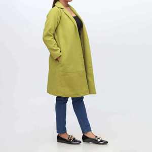 Abrigo de lana verde para mujer PW3005 Elegante y elegante con mezclas cómodas - Product Image 2