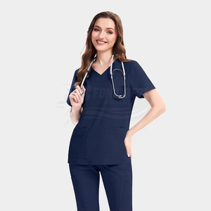Universal High Quality Unisex Scrub Sets Needle Detection Seamless Fusing Made Woven Elastic Fabric (4-way Stretch) Custom - Product Image 2