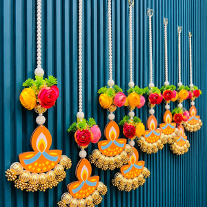 Guirnalda Colgante de Perlas Diya, Decoración Floral para Puerta, Decoración Festiva para Pared, para Diwali, Bodas, Hogar, Mandir, Diseño Hecho a Mano - Product Image 5