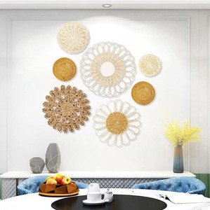 Handmade Modern Vintage <b>Rattan</b> Wall <b>Basket</b> Home Decoration Vietnam Patterned Plant Weave Washable Art Theme Wall <b>Hanging</b> - Product Image 3