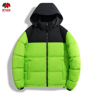 Custom Design Puffer Jacket for <b>Men</b> Stand Collar Zipper Closure Breathable Fabric with Customized Logo - Product Image 1