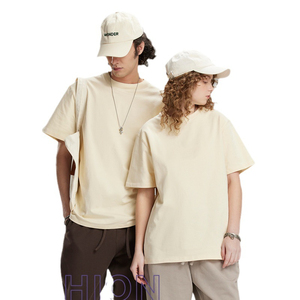เสื้อยืดคอตตอนหนาน้ำหนัก 300 กรัม ไซส์ยุโรป โอเวอร์ไซส์ สำหรับผู้ชายและผู้หญิง ผ้าฝ้าย 100% คอกลม แขนสั้น ทรงหลวม สีพื้น - Product Image 5