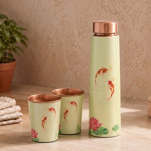 Bouteille d'eau en cuivre pour enfants avec motif animal de dessin animé, ensemble de gourdes de voyage portables avec couvercle - Product Image 4