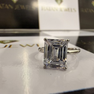Hidden Halo Luxury IGI Certificate Female 14k 18k Gold Wedding Emerald Cut Lab Grown <b>Fine</b> <b>Rings</b> CVD Diamond Engagement Band <b>Ring</b> - Product Image 3