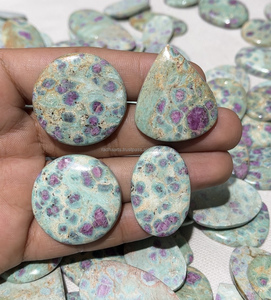 Pierres précieuses naturelles en gros pour la guérison Reiki, mélange de rubis et de fuchsite, formes variées 25-40mm pour la fabrication de pendentifs, bagues, bijoux en argent et laiton - Product Image 6
