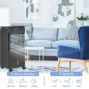 Ventilatore Rinfrescante Evaporativo Portatile 3 in 1 con Telecomando, Oscillazione, Timer, Risparmio Energetico, Nero, per Casa e Ufficio, con Spine UK e AU - Product Image 5