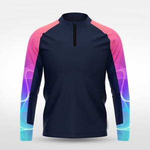 Vestes de coach à col zippé patchwork en sublimation pour hommes, polyester/coton, coupe-vent sportif léger, streetwear décontracté pour l'extérieur - Product Image 3
