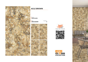 Azulejos de Porcelana Vitrificada Acle Marrón de 60x120 cm - Acabado de Alto Brillo, Loseta de Primera Calidad de 600x1200 mm para Grandes Áreas de Recepción de Oficinas - Product Image 2