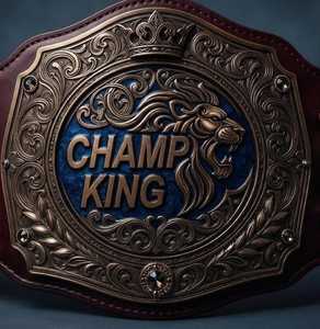 Ceinture en métal Champ King avec boucle en laiton, style vintage, sangle en cuir décorative - Product Image 1