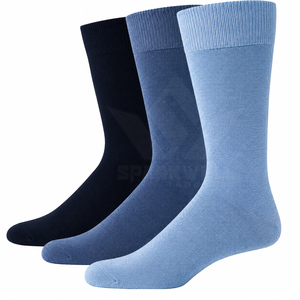 Chaussettes mi-mollet pour hommes, lot de 3, en coton respirant, confortables et douces, pour usage quotidien, printemps-automne - Product Image 1