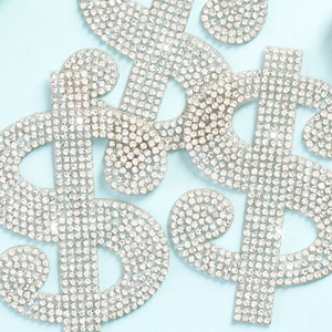 Patchs thermocollants en PVC écologique avec strass brillants, motif dollar 3D, pour vêtements, à faire soi-même - Product Image 5