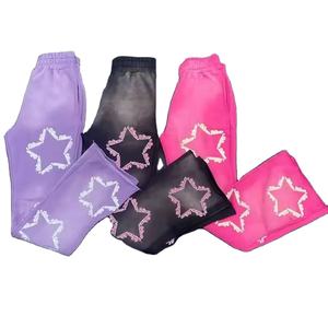 Survêtement évasé zippé délavé à l'acide pour hommes Prix de gros Ensemble survêtement évasé imprimé délavé à l'acide personnalisé et sweat à capuche - Product Image 5