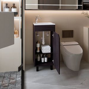 Mobile Bagno Integrato in Wengue con Lavabo e Rubinetto - Collezione Premium - Product Image 2
