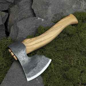 Hacha Vikinga de Acero con Alto Contenido de Carbono Forjada a Mano, Venta Directa de Fábrica, para Campismo y Supervivencia al Aire Libre, con Funda de Cuero - Product Image 3