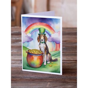 Whimsical A7 Size <b>5x7</b> Saluki St Patrick's Day Blank Note Cards Pack of 8 Includes <b>Envelopes</b> - Product Image 2