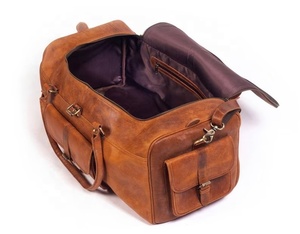 Competitive Price <b>Leather</b> Weekender Travel Duffel <b>Bag</b> Duffel Zipper Closure Multi-Purpose high demanding <b>Leather</b> Travel <b>Bags</b> - Product Image 4
