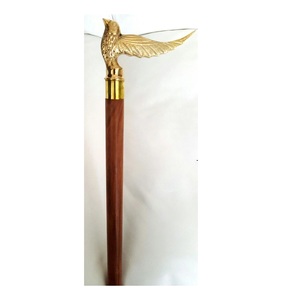 Luxury Brass <b>Walking</b> <b>Stick</b> Royal Style Decorative Handle Strong Wooden Cane Support Elderly Fashion Accessory - Product Image 2