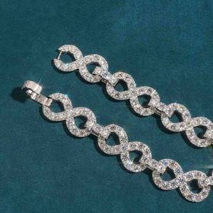 Luxury Diamond Chain <b>Bracelet</b> Round Brilliant Cut Bezel Setting Geometric Link Unisex Party Jewelry - Product Image 2