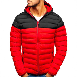 Water-Resistant Eco-Friendly <b>Men</b> <b>Puffer</b> <b>Jacket</b>-Custom Lightweight Windproof <b>Hooded</b> Zipper Knitted Solid Warm Streetwear - Product Image 3