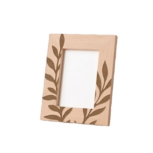 Natural Wood Photo <b>Frame</b> Custom Laser Engraved Leaf Pattern <b>Picture</b> <b>Frame</b> Modern Boho Home Decor Desktop Wooden <b>Wedding</b> <b>Frame</b> - Product Image 1