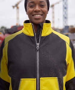 100% Polyester Reflective Safety <b>Jacket</b> Warm Windproof Workwear Construction <b>Jackets</b> Women Stand Collar Zip Up Safety <b>Jacket</b> Top - Product Image 4