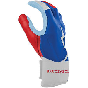 Gants de frappe à manches longues série Bear Rouge Blanc Bleu pour joueurs professionnels avec fermeture auto-agrippante Taille Jeunesse BRUCE BOLT - Product Image 3