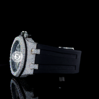 Montre de luxe automatique mécanique en acier inoxydable de qualité export, sportive, avec cadran en diamant, verre saphir et mouvement ETA VVS Moissanite