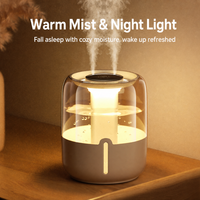 Humidificateur USB 5W à double pulvérisation avec affichage numérique et veilleuse, pour voiture, en plastique, capacité 6,8L, bruit <36dB, portable, pour la maison et cadeau