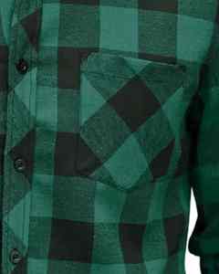 Camisa de franela resistente para exteriores, tela de algodón duradera, diseño a cuadros grandes, camisa con botones para senderismo y camping - Product Image 2