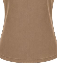 Customized Khaki Brown Women Casual T Shirt Floral Ring Neck Short Sleeve Summer Fashion Soft Stretch Ladies Tee Blouse <b>Top</b> Wear - Product Image 6