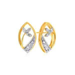 Pendientes de Diamantes Trillium de Moda, Pendientes de Diamantes de Oro Amarillo de Lujo para Mujer, Corte Marquesa, Color G, para Uso Diario - Product Image 2