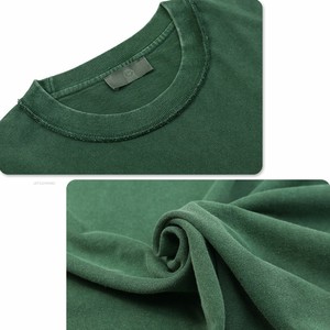 Men's Green Cotton Oversized T-<b>Shirt</b> Short Sleeve O-Neck Casual Solid Color Jersey Knit Blank Design Personalized Brand OEM ODM - Product Image 3