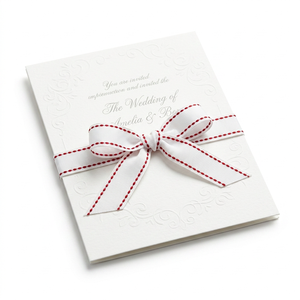 Ruban Gros-Grain Tissé en Polyester Blanc et Rouge de 25 mm pour Emballage Cadeau, Nœuds pour Cheveux, Couture et Vêtements - Vente en Gros - Product Image 1