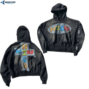 เสื้อฮู้ดซิปทรงปกติ สตรีทแวร์ ผ้าฝ้ายฟลีซ 100% สกรีนโลโก้ได้ ยูนิเซ็กส์ เสื้อกันหนาว ขายส่ง - Product Image 3