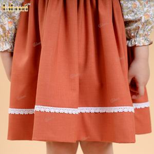 Vestido de Otoño para Niñas, de Algodón Grueso, con Bordado Floral a Mano - ODM DR4486 - Product Image 3