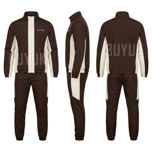 Men's Black <b>Rainbow</b> Tracksuit Set Full Sleeve Zipper Stand Collar Sporty Regular Fit Polyester Autumn Wear Side Pockets - Product Image 2