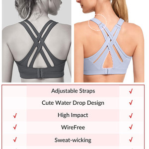 OEM High Fashionable Women's Shoulder Crop Sports <b>Bras</b> Spandex Lining Best Selling Padded Yoga Sports <b>Bra</b> <b>Low</b> Online Sports <b>Bras</b> - Product Image 5